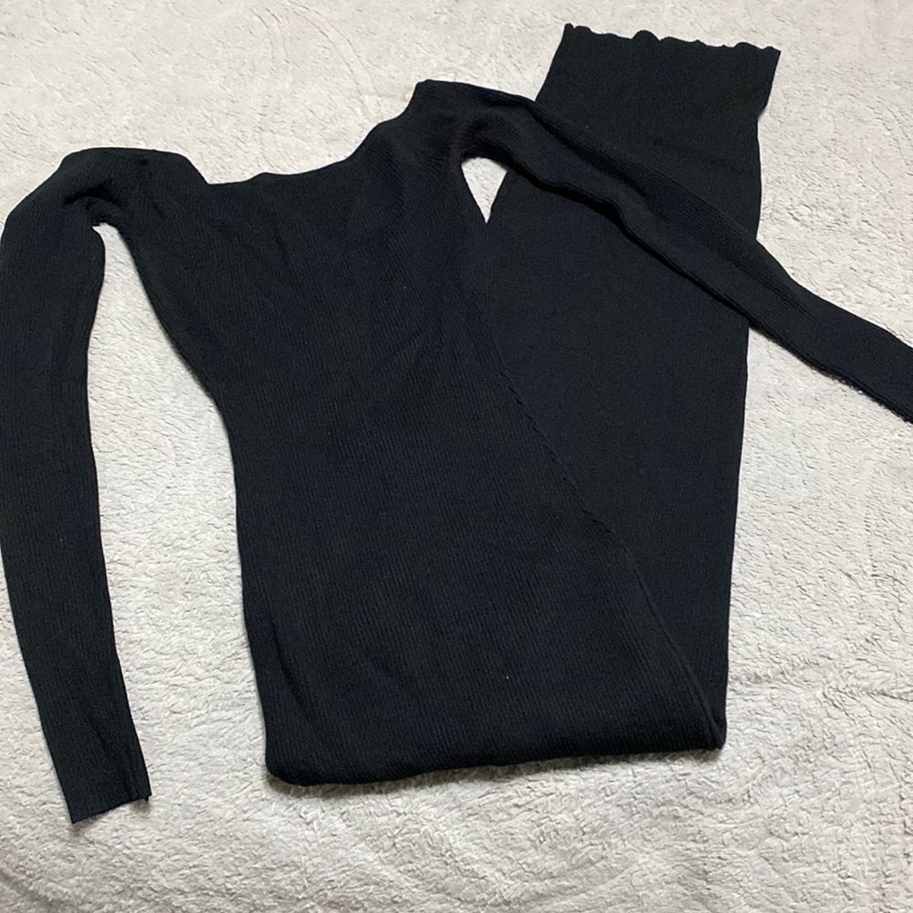Black open back dress